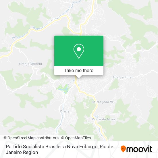 Mapa Partido Socialista Brasileira Nova Friburgo