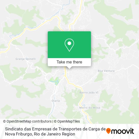 Mapa Sindicato das Empresas de Transportes de Carga de Nova Friburgo