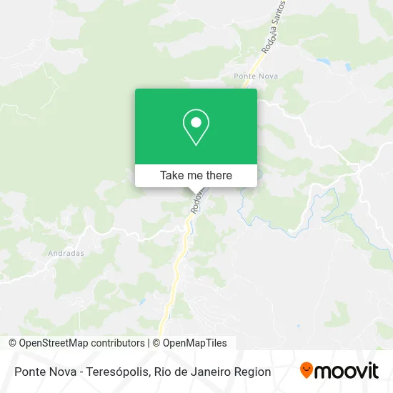 Ponte Nova - Teresópolis map