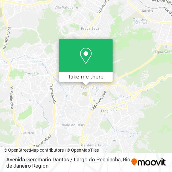 Mapa Avenida Geremário Dantas / Largo do Pechincha