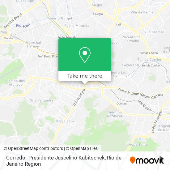 Mapa Corredor Presidente Juscelino Kubitschek