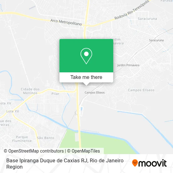 Base Ipiranga Duque de Caxias RJ map