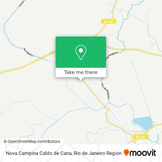 Mapa Nova Campina Caldo de Cana