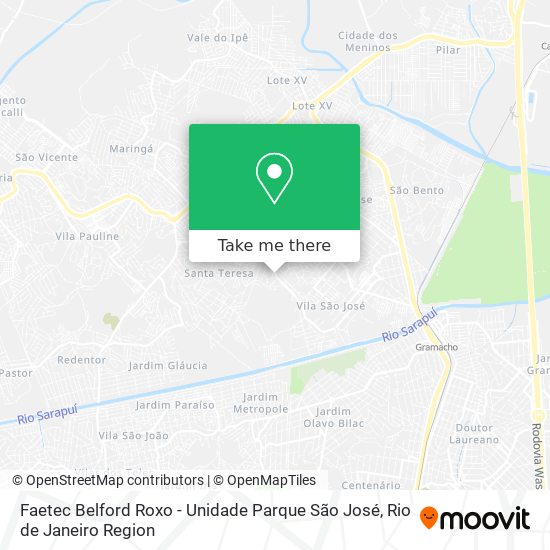 Faetec Belford Roxo - Unidade Parque São José map