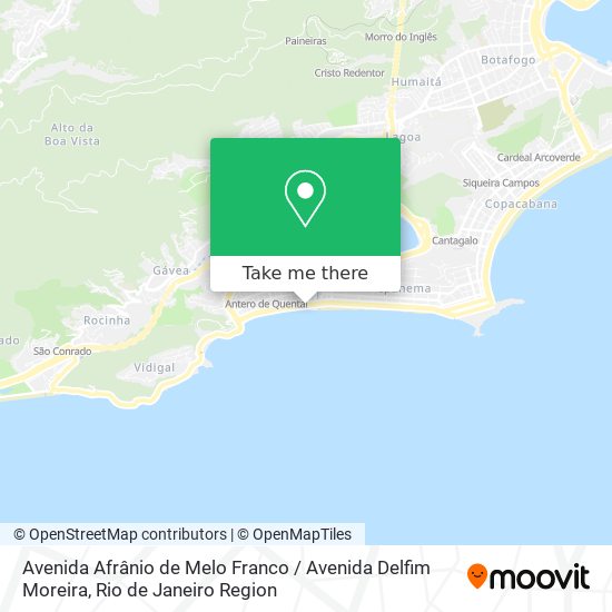 Mapa Avenida Afrânio de Melo Franco / Avenida Delfim Moreira