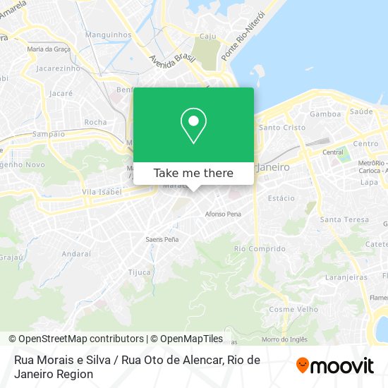 Mapa Rua Morais e Silva / Rua Oto de Alencar
