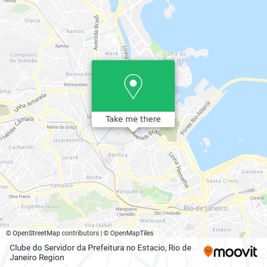 Mapa Clube do Servidor da Prefeitura no Estacio