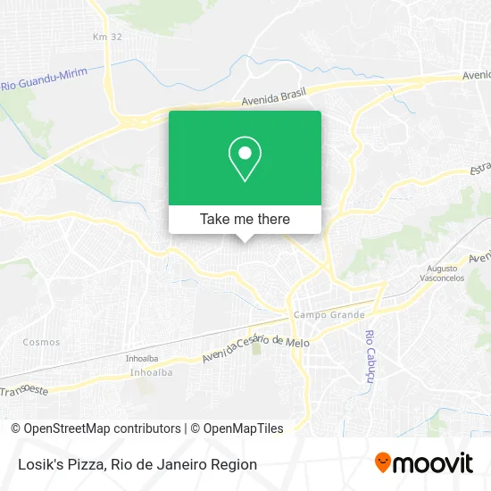 Losik's Pizza map
