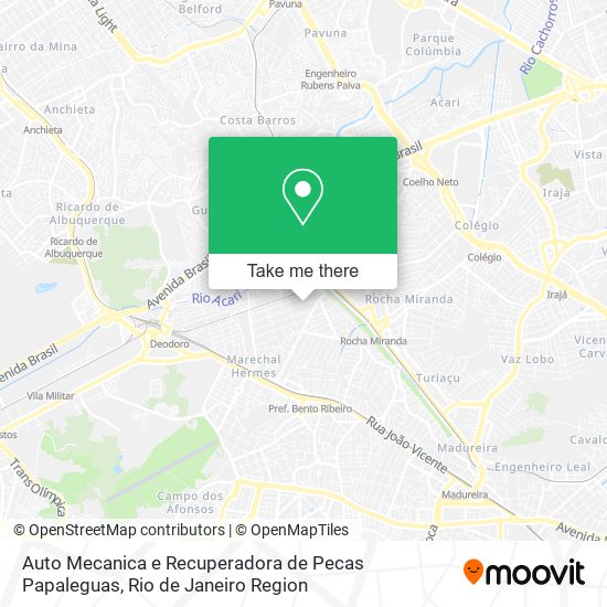 Mapa Auto Mecanica e Recuperadora de Pecas Papaleguas