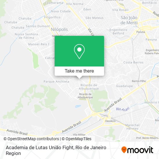 Mapa Academia de Lutas União Fight