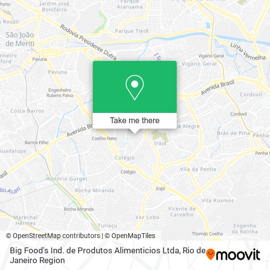 Mapa Big Food's Ind. de Produtos Alimenticios Ltda