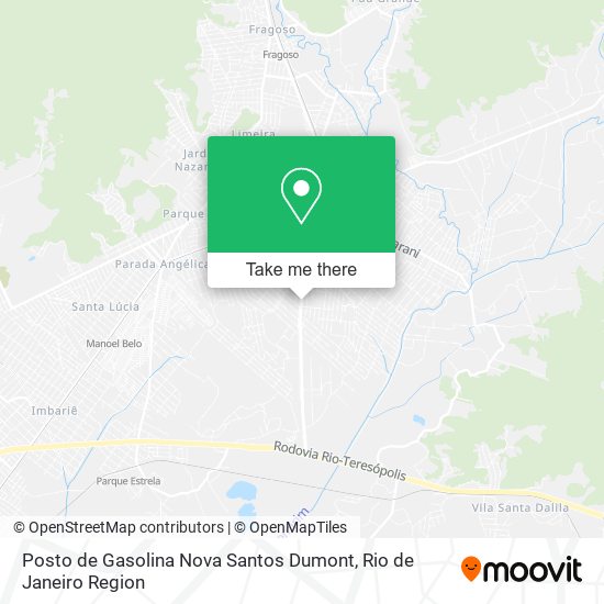 Mapa Posto de Gasolina Nova Santos Dumont