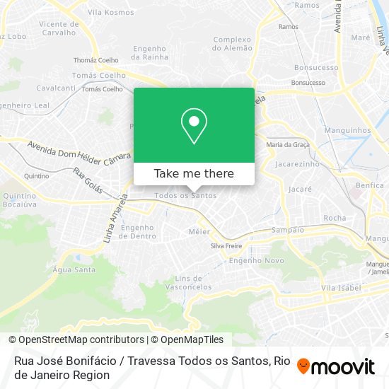 Mapa Rua José Bonifácio / Travessa Todos os Santos