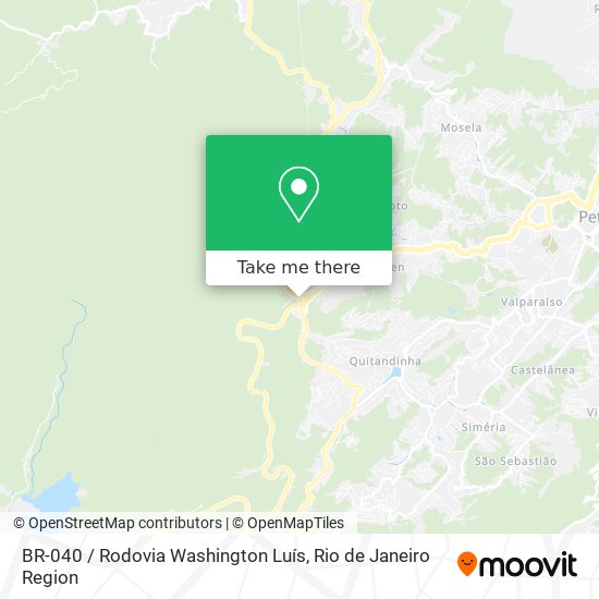 Mapa BR-040 / Rodovia Washington Luís