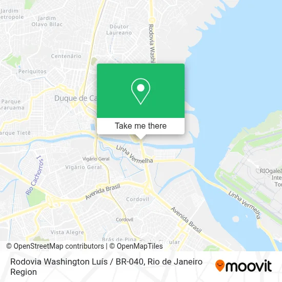 Rodovia Washington Luís / BR-040 map