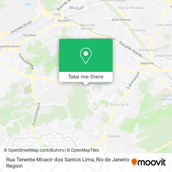 Mapa Rua Tenente Moacir dos Santos Lima