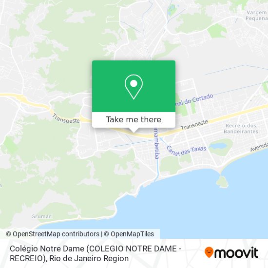 Mapa Colégio Notre Dame (COLEGIO NOTRE DAME - RECREIO)