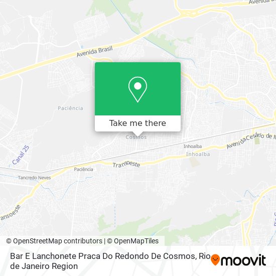 Bar E Lanchonete Praca Do Redondo De Cosmos map