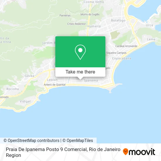 Praia De Ipanema Posto 9 Comercial map