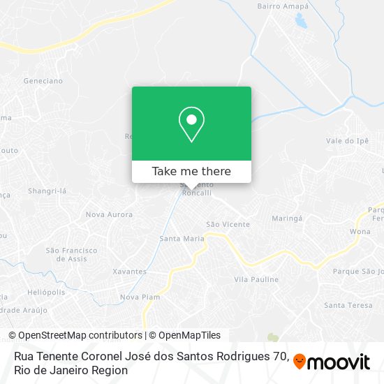 Mapa Rua Tenente Coronel José dos Santos Rodrigues 70