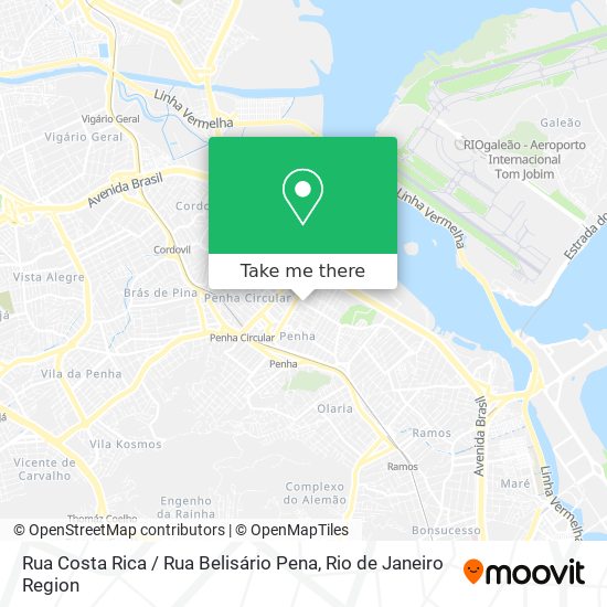 Mapa Rua Costa Rica / Rua Belisário Pena