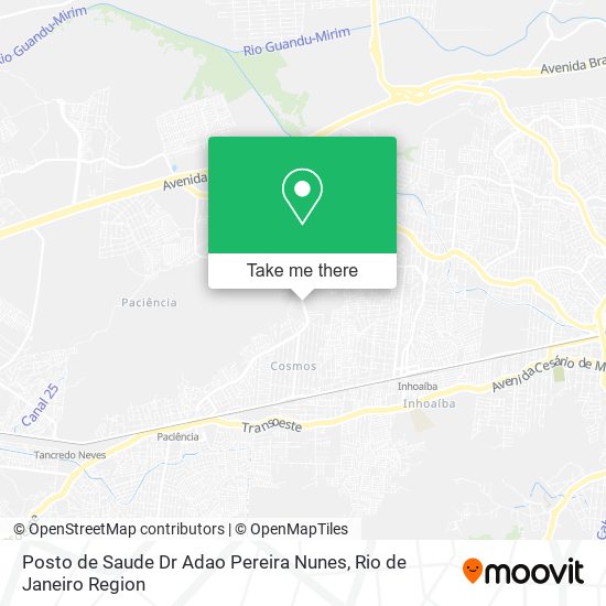 Mapa Posto de Saude Dr Adao Pereira Nunes