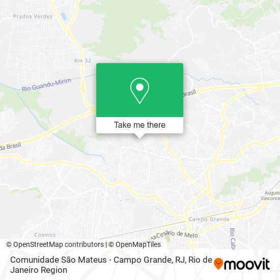 Mapa Comunidade São Mateus - Campo Grande, RJ