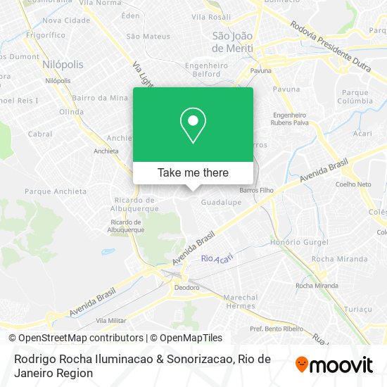Mapa Rodrigo Rocha Iluminacao & Sonorizacao