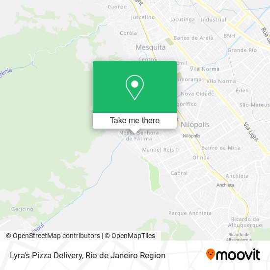 Lyra's Pizza Delivery map