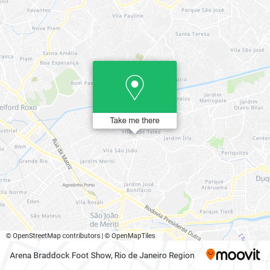 Arena Braddock Foot Show map