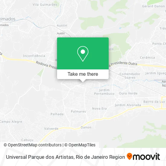 Universal Parque dos Artistas map