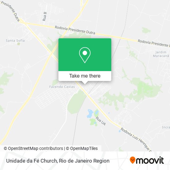 Unidade da Fé Church map