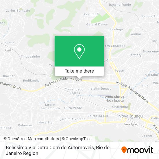 Belíssima Via Dutra Com de Automóveis map