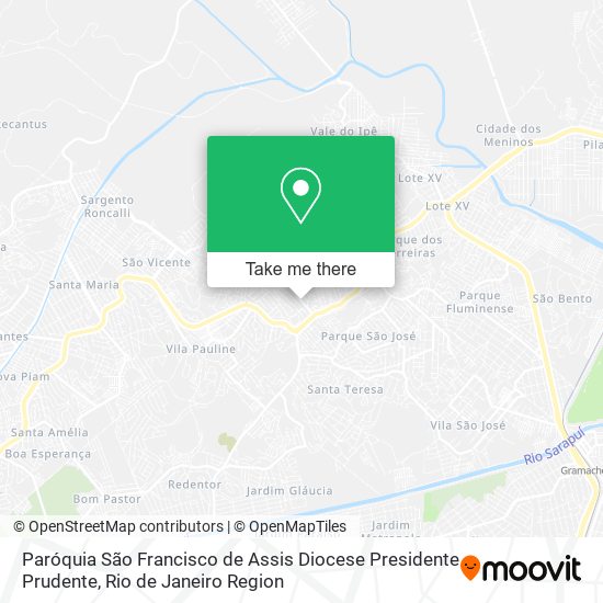 Paróquia São Francisco de Assis Diocese Presidente Prudente map