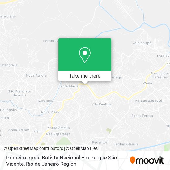 Primeira Igreja Batista Nacional Em Parque São Vicente map