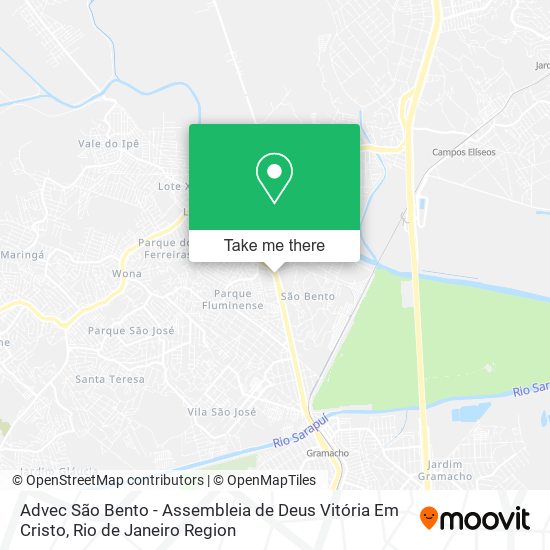 Mapa Advec São Bento - Assembleia de Deus Vitória Em Cristo