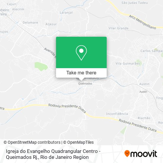 Igreja do Evangelho Quadrangular Centro - Queimados Rj. map