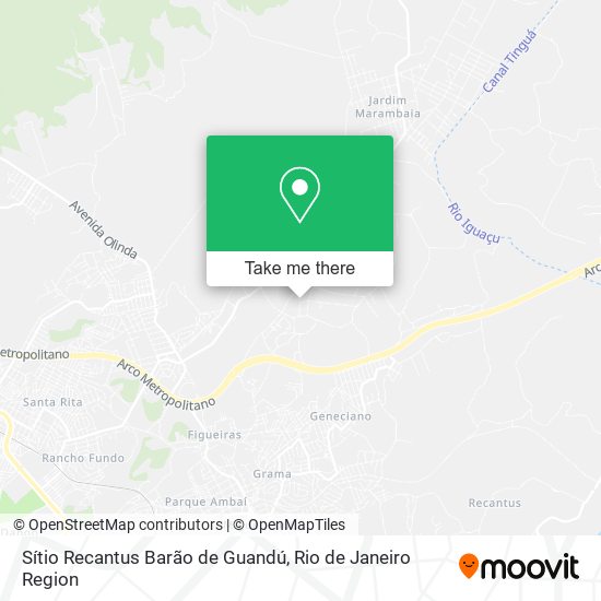 Sítio Recantus Barão de Guandú map