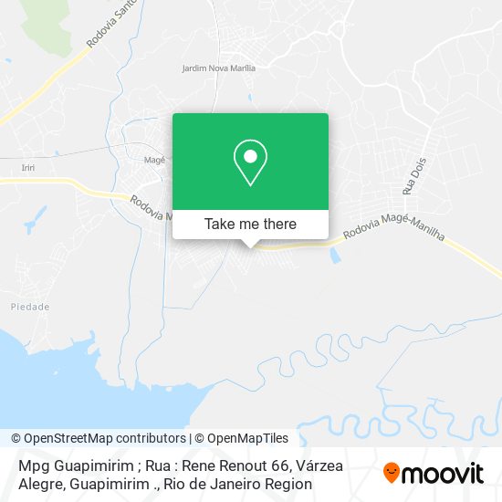 Mapa Mpg Guapimirim ; Rua : Rene Renout 66, Várzea Alegre, Guapimirim .