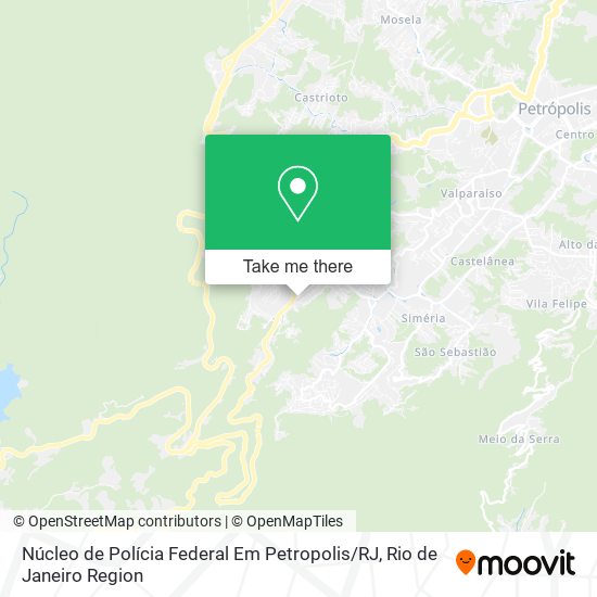 Mapa Núcleo de Polícia Federal Em Petropolis / RJ