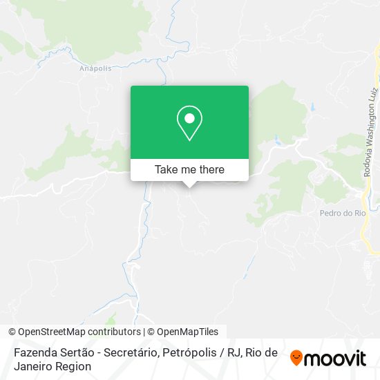 Fazenda Sertão - Secretário, Petrópolis / RJ map