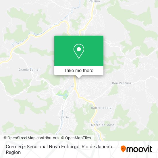 Cremerj - Seccional Nova Friburgo map