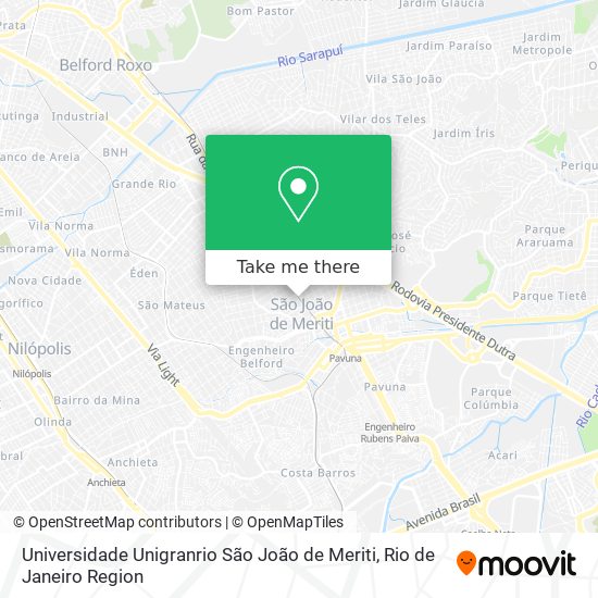 Universidade Unigranrio São João de Meriti map