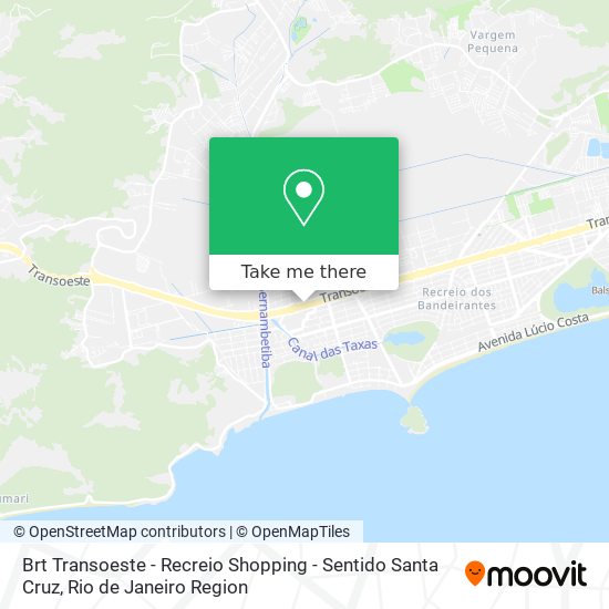 Brt Transoeste - Recreio Shopping - Sentido Santa Cruz map