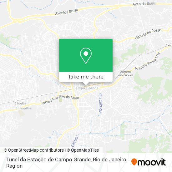 Mapa Túnel da Estação de Campo Grande