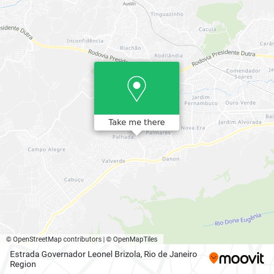 Mapa Estrada Governador Leonel Brizola