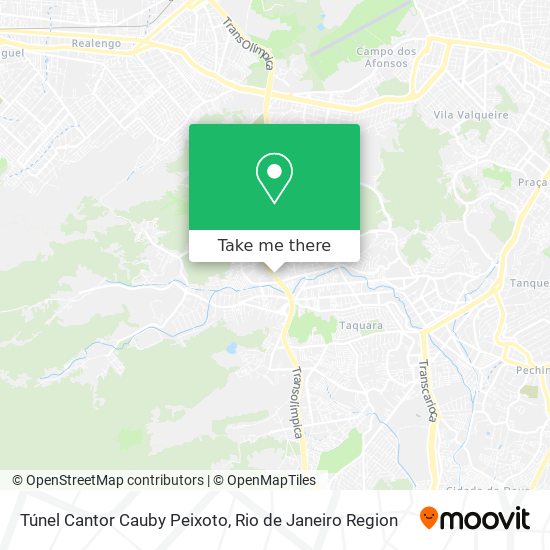 Mapa Túnel Cantor Cauby Peixoto