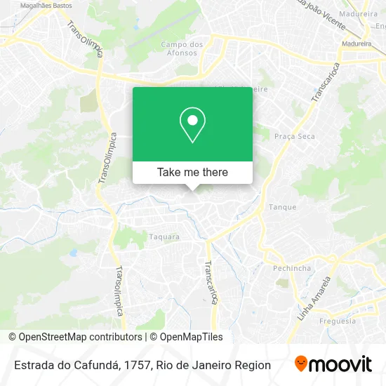 Estrada do Cafundá, 1757 map
