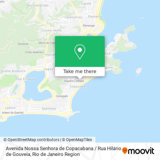 Mapa Avenida Nossa Senhora de Copacabana / Rua Hilário de Gouveia