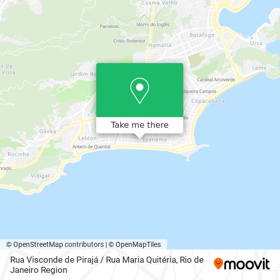 Mapa Rua Visconde de Pirajá / Rua Maria Quitéria